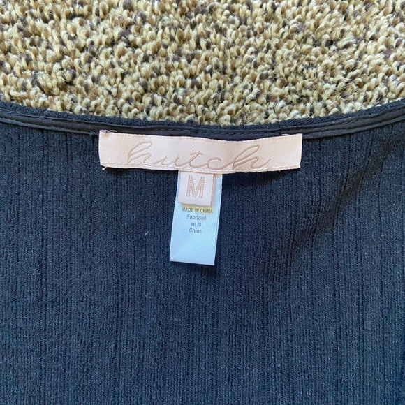 HUTCH Anthropologie $138 Mixed Media Cinched Sleeve Top Size Medium - Picture 4 of 6